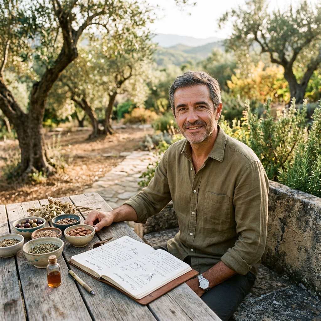 Javier Soler en finca botánica mediterránea
